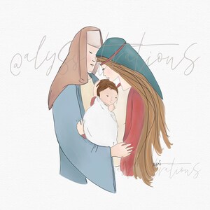 Nativity Scene Watercolor Print Digital Download Printable Artwork 8x10, 5x7, 4x6 PDF & JPEG Digital Files image 6