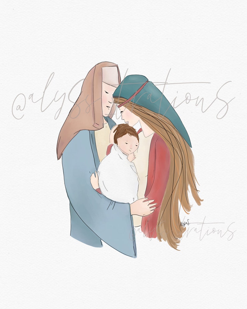 Nativity Scene Watercolor Print Digital Download Printable Artwork 8x10, 5x7, 4x6 PDF & JPEG Digital Files image 6