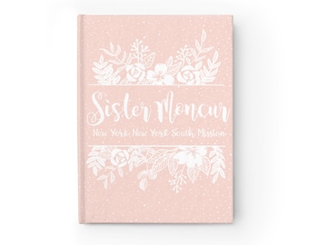 Personalized Sister Missionary Journal, Name Journal, Custom Journal Cover, Lined Paper Journal, Custom Diary, Hardcover notebook