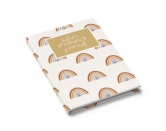 Personalized Pregnancy Journal, Custom Rainbow Baby Toddler Memory Notebook, Baby Gift, Baby Shower, Pregnancy Journal, Childhood Memories