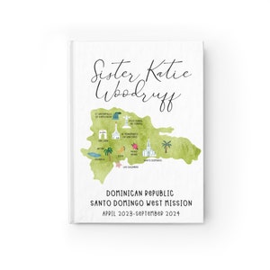 Illustriertes Personalisiertes Notizbuch, Personalisiertes Notizbuch, Schwester Missionare Abschluss Weihnachtsgeschenk, Zum Dienen berufen, LDS, Missionskarte