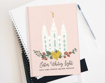 Personalized Salt Lake City Temple Journal, Missionary Memory Notebook, Adventure Log, Mission Study Journal, Custom Gift for Her