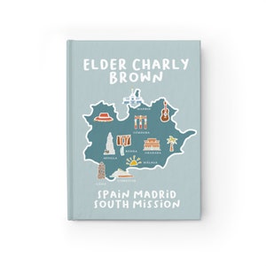 Diario de misión de mapa personalizado ilustrado, Cuaderno de memoria personalizado, Regalo de Navidad para la graduación misionera de élderes, Llamados a servir, SUD