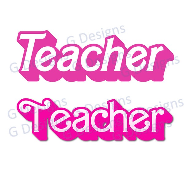 Pink Teacher PNG- TWO STYLES!