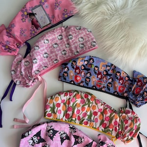 Pony Style Surgical Scrub Cap |Medical Antifluid Cap | Colorful Print | Comfortable, Washable & Breathable |kawaii-cute