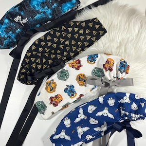 Wizard School Scrub Cap | Ponytail & Euro Styles | Satin or Cotton Lining | Surgical Cap Inspired by a Magical Wizard Theme