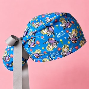 Y2K Inspired Blue Scrub Cap | Ponytail & Euro Styles | Satin or Cotton Lining | Retro 2000s Surgical Cap | Handmade Nurse Cap