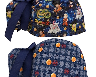 Anime Galaxy Scrub Cap, Navy Blue Surgical Hat, Colorful Cosmic Medical Cap, Adjustable Tie Back Scrub Hat, Gift for Nurses