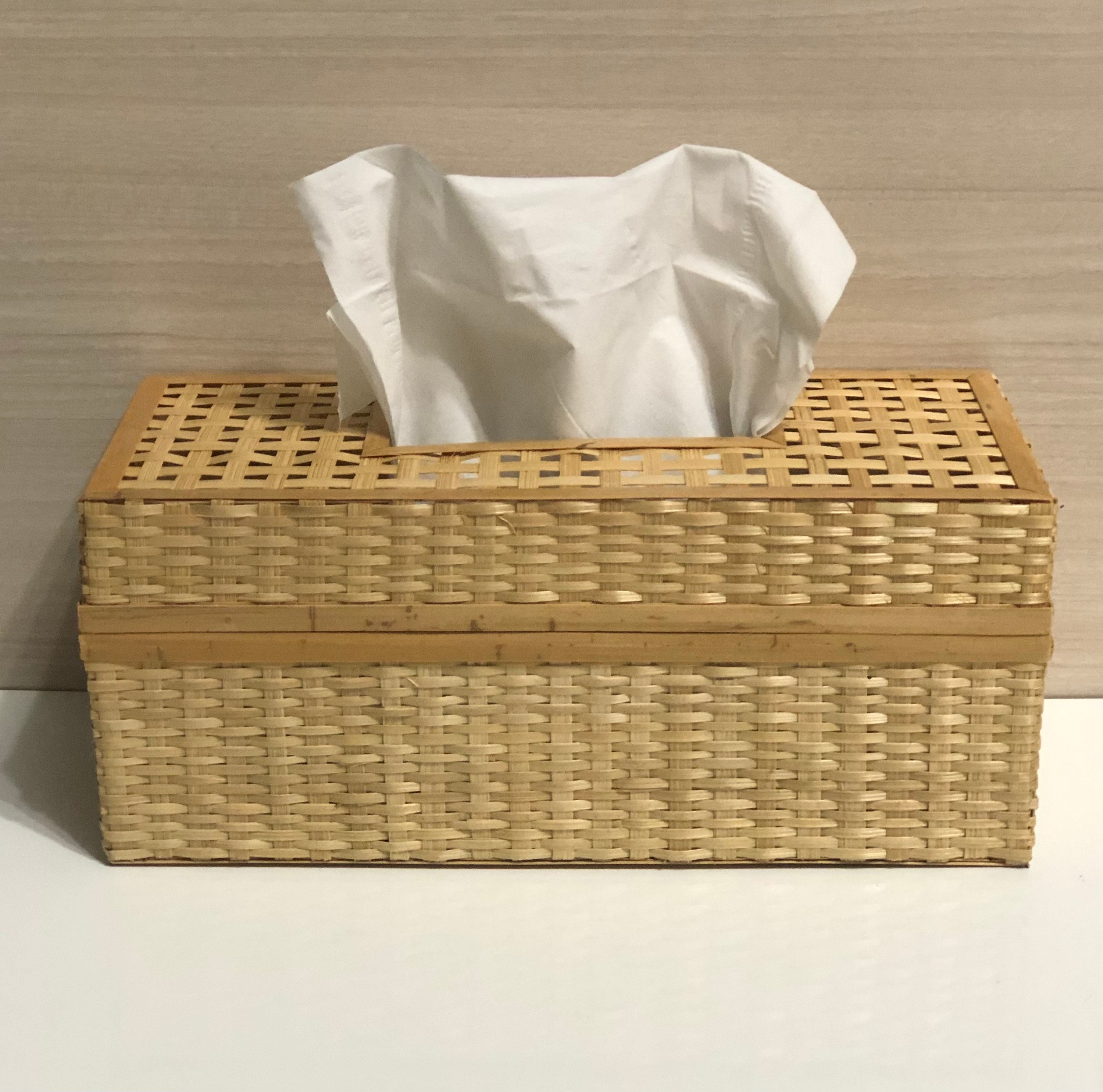 Bamboo Wicker Tissue Box Etsy Australia