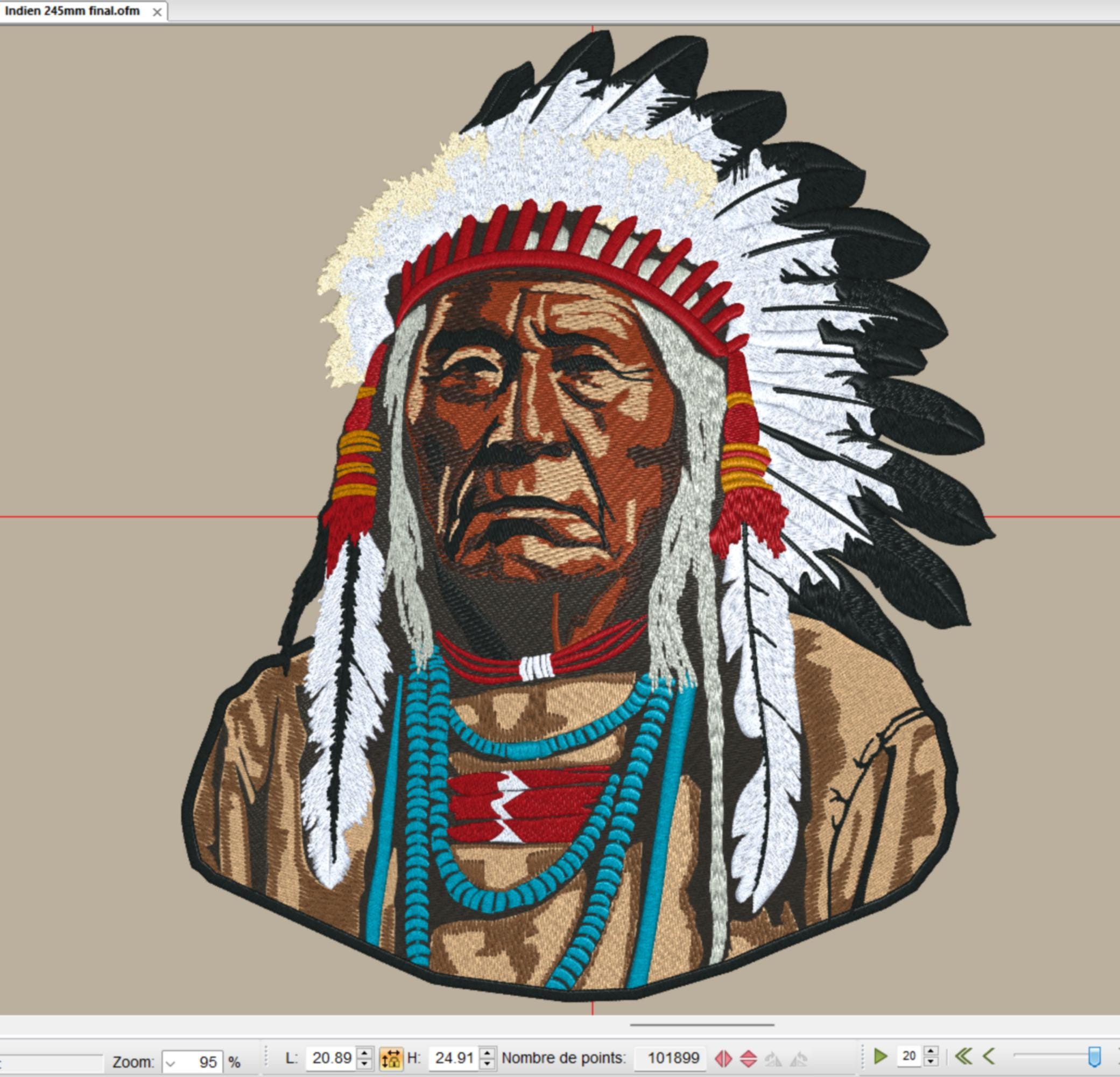 Native American Chief Embroidery Designs, 3 Different Sizes, Native ...