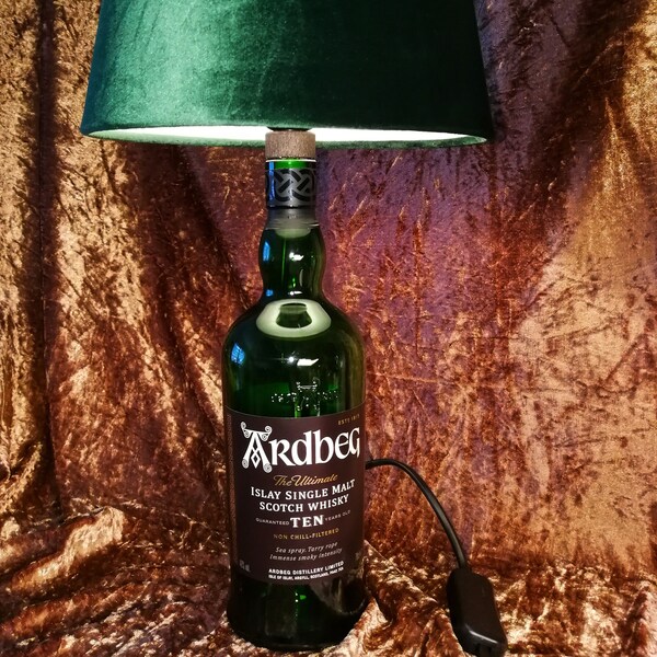 Ardbeg TEN Islay Single Malt Scotch Whisky, table lamp, upcycling, gift