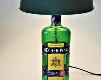 Becherovka Lampe, 0,7l, Upcycling, Geschenk, gemütlich