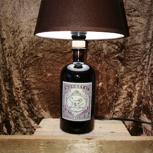 Lampada Monkey 47 Gin, Lampada a Bottiglia LED (E27), Riciclo Creativo, Idea Regalo, Lampada da Tavolo, Fatta a Mano