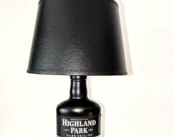 Highland Park Dark Origins Lamp, Gift Idea, Bottle Lamp LED (E27), Upcycling, Handmade, Table Lamp