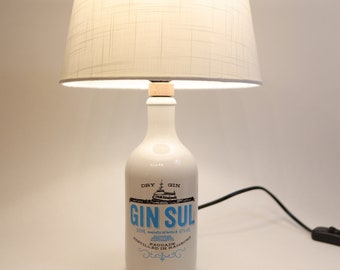 Lamp made from a stoneware bottle, upcycled, gift idea, bottle lamp (E27), table lamp, handmade, other lampshades available on request