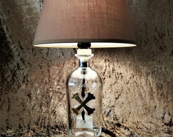 Transparent bottle lamp, upcycled, gift