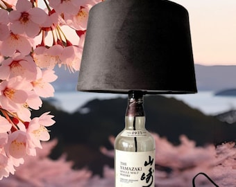 Bottle from Japan, upcycled, table lamp, LED bottle lamp (E27), Japanese lamp, handmade bottle lamp, gift idea