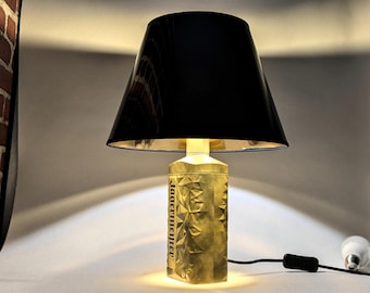 Golden Polygon Edition from 2021, Gift Box Lamp, Vintage Bottle Lamp LED (E27), Upcycled, Gift Idea, Handmade, Collector's Item
