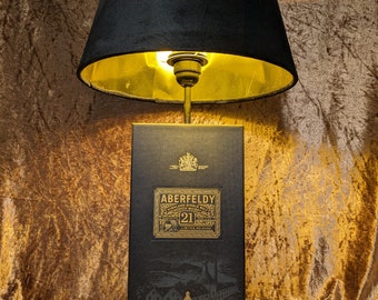 Gift packaging lamp "Abberfeldy 21Y", table lamp, upcycling, gift a real eye-catcher, unique piece