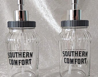 Cocktail glass dispenser, soap dispenser, dish soap dispenser, body milk dispenser, complete, upcycled