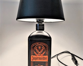 Jägermeister Blechdosen-, Geschenkbox als Exklusive Lampe, schwarz Upcycling, Geschenk
