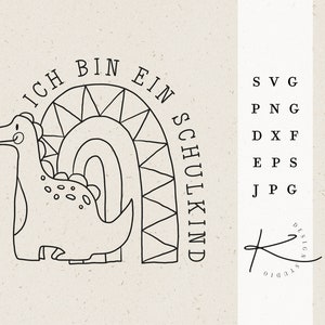 DINO SCHOOLCHILD PLOTTER FILE / svg png dxf jpg eps file bundle for plotter file Rainbow