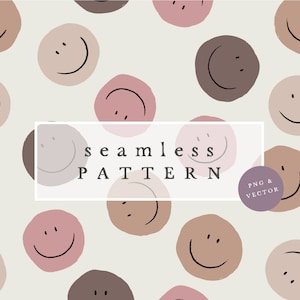 PATTERN SMILE/ hand drawn seamless Kids Pattern for Graphic Design, Fabrics and many more
