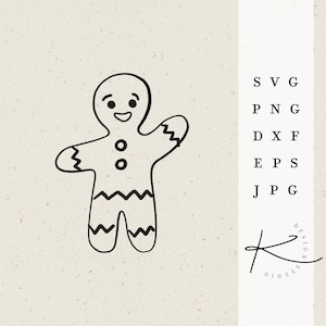 GINGERBREAD MAN PLOTTER FILE / svg png dxf jpg eps paquete de archivos para archivo de trazador