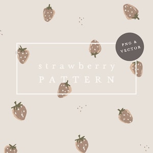 PATTERN MINI STRAWBERRY / hand drawn seamless Kids Pattern for Graphic Design, Fabrics and many more