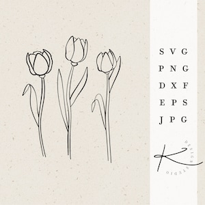 PLOTTERDATEI TULPEN / svg png dxf jpg eps file bundle for plotter datei Blumen