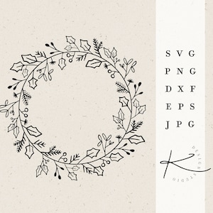 WREATH PLOTTER FILE / Christmas tree Winter Christmas xmas svg png dxf jpg eps file bundle for plotter file