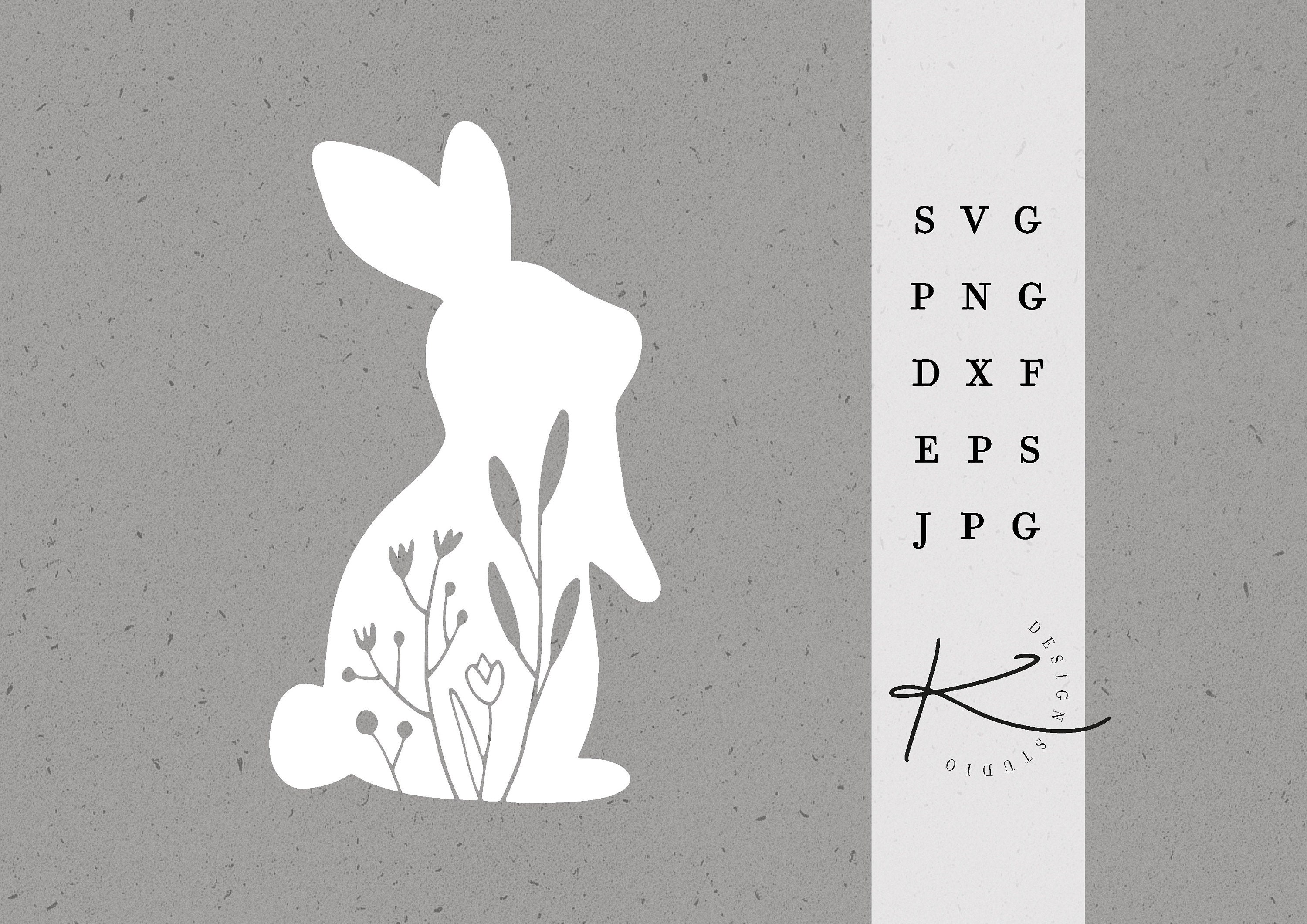 PLOTTER FILE EASTER BUNNY / Svg Png Dxf Jpg Eps File Bundle for Plotter ...