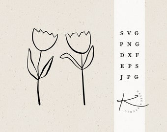 PLOTTER FILE TULIPS / svg png dxf jpg eps file bundle for plotter file flowers