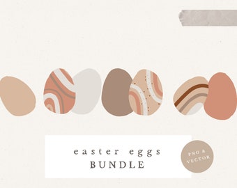 EASTER EGGS CLIPART / png and vector hand drawn illustration