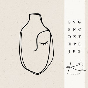 FACE VASES CUTFILE / svg png dxf jpg eps paquete de archivos para trazador