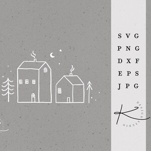 WINTER HOUSE PLOTTER FILE 07 / Svg Png Dxf Jpg Eps File Bundle for ...