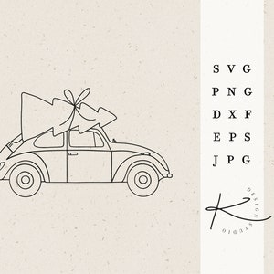 AUTO TANNENBAUM PLOTTERDATEI / Bäume Winter Advent Frohe Weihnachten xmas svg png dxf jpg eps file bundle for plotter datei