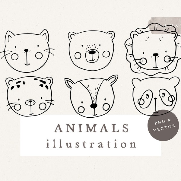 ANIMALES NIÑOS ANIMALES / vector archivo clipart Einschulung Back to school plotter file