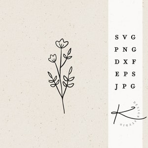 ARCHIVO DE PLOTTER DE FLORES / N06 paquete de archivos de flores silvestres svg png dxf jpg eps para archivo de trazador