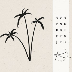 PALM TREE PLOTTER FILE / svg png dxf jpg eps paquete de archivos para archivo de trazador