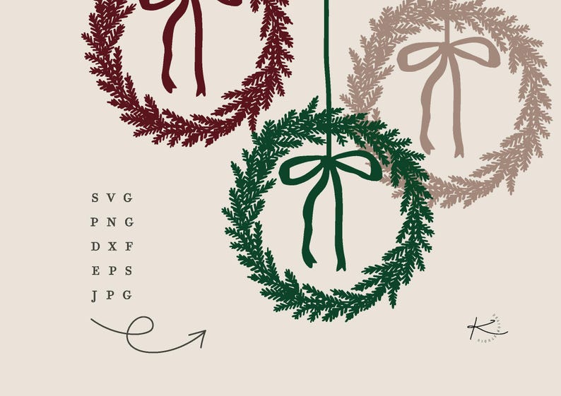 PLOTTER FILE WREATH / Svg Png Dxf Jpg Eps File Advent Wreath Christmas ...