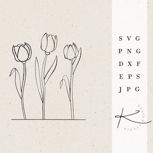 PLOTTERDATEI TULPEN / svg png dxf jpg eps file bundle for plotter datei Blumen