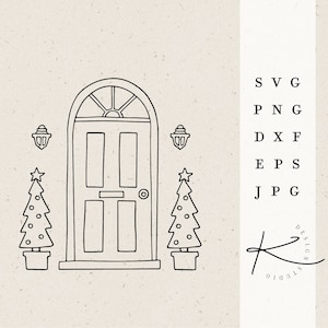 ELF DOOR PLOTTER FILE / House Winter Advent Merry Christmas xmas svg png dxf jpg eps file bundle for plotter file