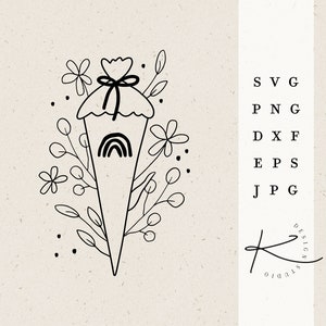 SCHULTÜTE PLOTTERDATEI / svg png dxf jpg eps file bundle for plotter datei