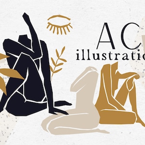ILUSTRACIÓN DE LEY MODERNA / paquete vectorial y png bocetos dibujados a mano arte lineal de mujer