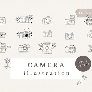 CÁMARA / paquete de archivos png eps para fotografía de fotógrafo diseño de logotipo ilustración de redes sociales