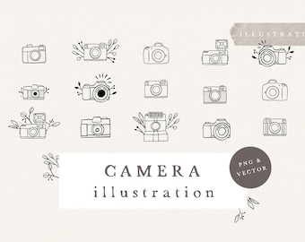 CAMERA / png eps file bundle for photographer photography logo design social media illustration