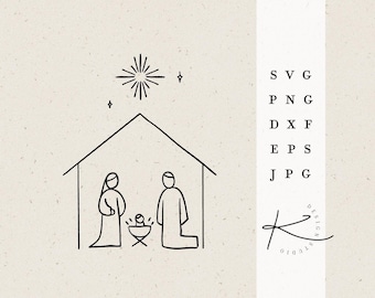CHRISTMAS NATIVITY SCENES PLOTTER FILE / Christmas house xmas svg png dxf jpg eps file bundle