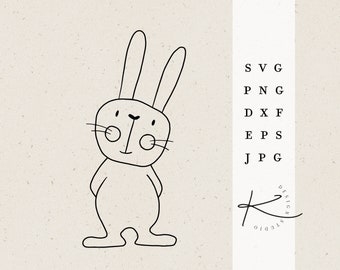 FILE PLOTTER CONIGLIETTO DI PASQUA / svg png dxf jpg eps pacchetto di file per file plotter Coniglietti pasquali