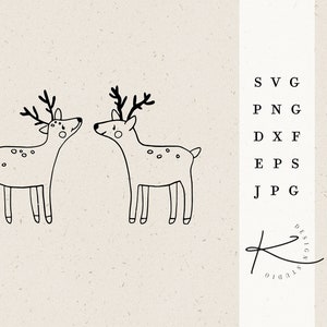 REH PLOTTERDATEI / Rentier Herbst Winter Weihnachten xmas svg png dxf jpg eps file bundle for plotter datei
